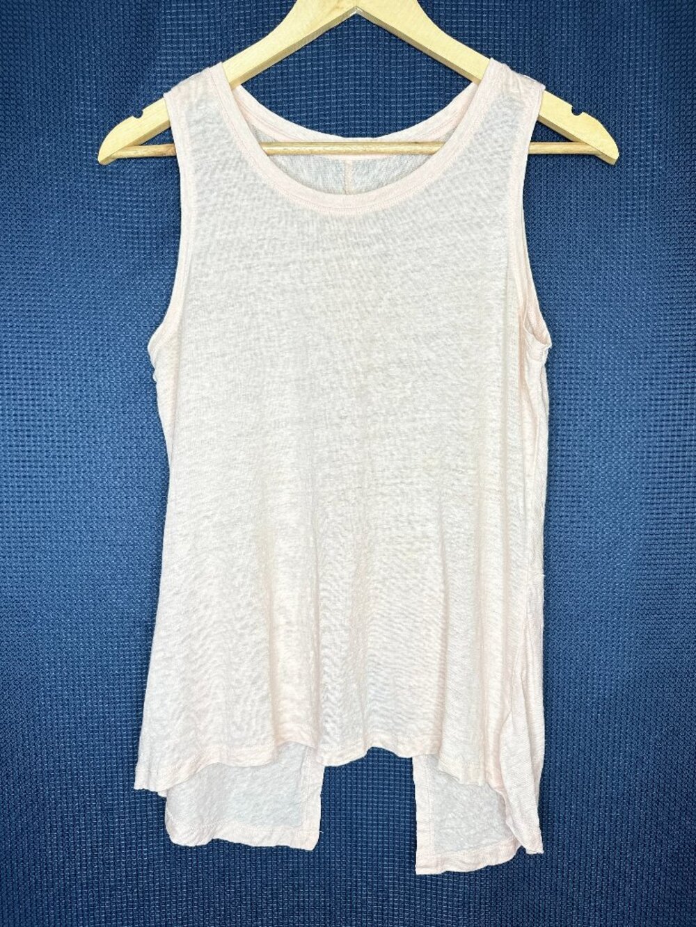 Dakini‎ 100% Linen Knot Back Pink Tank Top, SZ Medium Elevated Resort Beach Boho